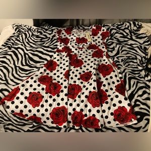 Retro Polka Dot and roses dress
